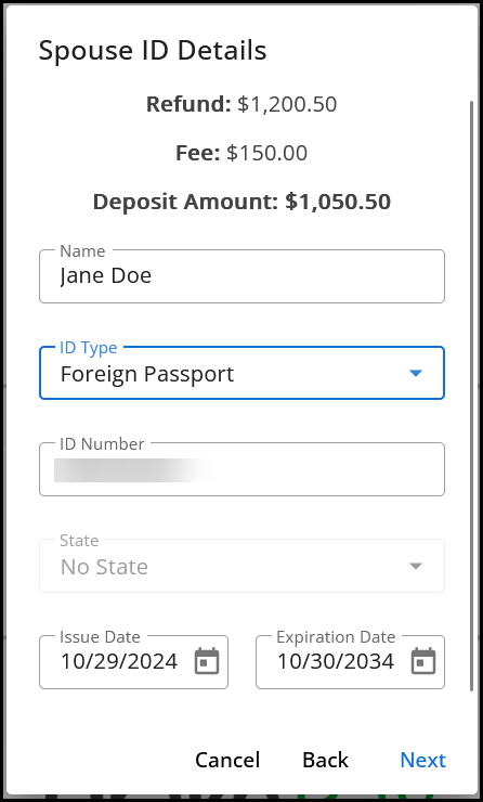 Spouse ID Details